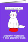 Answer Your Cat’s Questions Day January 22nd Cartoon Humor card