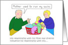 Relationship Humor Cartoon His Mom Used to Iron His Socks card