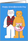 Happy Grandparents Day September 8th Cute Cartoon Cats in Clothes card