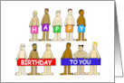 Almost Naked Cartoon Men Happy Birthday Humor card