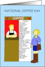 National Coffee Day September 29th Cartoon Humor card