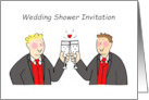 Wedding Shower Invitation for Male Couple Cartoon Men card