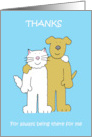National Best Friends Day June 8th Cartoon Cat and Dog Hugging card
