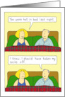 Relationship Bedroom Humor Cartoon Hot in Bed Blank Inside card
