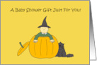 Halloween Baby Shower Gift Cute Cartoon Pumpkin and Baby card