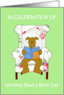 National Read a Book Day September 6th Cartoon Dog Reading card