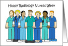 Happy Radiology Nurses Week, Cartoon Radiologists in Scrubs. card