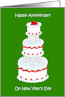 New Year’s Eve Wedding Anniversary Stylish Cake card