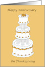 Thanksgiving Wedding Anniversary Congratulations Stylish Cake card