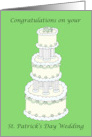 Congratulations on St. Patrick’s Day Wedding Stylish Cake card