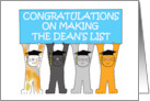 Dean’s List Congratulations Cute Cartoon Cats card