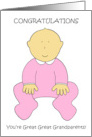 Great Great Grandparents to Baby Girl Congratulations card