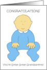 Great Great Grandparents to Baby Boy Congratulations card
