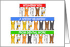 Speedy Recovery from Dental Work Cartoon Cats Holding Banners card