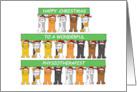 Physiotherapist Happy Christmas Cartoon Cats Wearing Santa Hats card