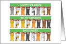Favorite Bartender Happy Holidays Cartoon Cats card