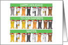 Waiter Happy Holidays Festive Cats Wearing Santa Hats card