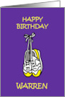 Happy Birthday Warren Cartoon Training Shoes card