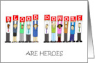 World Blood Donor Day June 14th Cartoon Group of People card