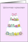 Happy Birthday in Polish Wszystkiego Najlepszego Pretty Cartoon Cake card