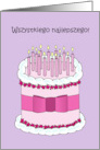 Happy Birthday in Polish Wszystkiego najlepszego Cartoon Cake card