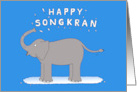 Happy Songkran Thai New Year Cute Cartoon Elephant card