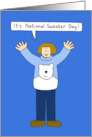 National Sweater Day February 4th Cartoon Lady card