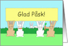 Swedish Happy Easter Glad Pask Cute Cartoon Bunnies card