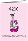 42K Marathon Congratulations for Her Cartoon Training Shoes card