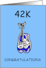 42K Marathon Congratulations for Him Cartoon Trainers card