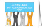Good Luck Cartoon Cats to Customize for Any Exam or Test card