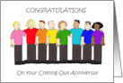 Coming Out Anniversary Congratulations Cartoon Mixed Group card