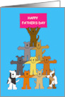 Happy Father’s Day from the Dog Cute Cartoon Dogs in Formation card