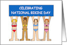 National Bikini Day July 5th Cartoon Ladies in Bikinis card