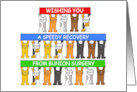 Speedy Recovery From Bunion Surgery Cartoon Cats Holding Banners card