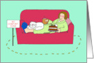 Comfort Zone Cartoon Humor for Her Cake and a Cat Blank Inside card