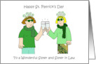 Happy St. Patrick’s Day Sister and Sister in Law Cartoon Couple card