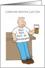 National Lazy Day August 10th Cartoon Man Drinking Beer card