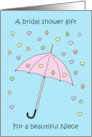 Bridal Shower Gift for Niece Pretty Umbrella and Confetti card