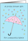 Bridal Shower Gift for Niece Pretty Umbrella and Confetti card