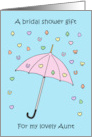 Bridal Shower Gift for Aunt Confetti and Umbrella Illustration card