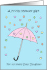 Bridal Shower Gift for My Step Daughter Umbrella and Confetti card