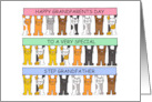 Happy Grandparents Day to Step Grandfather Cute Cartoon Cats card