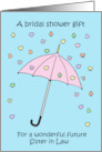 Bridal Shower Gift for Future Sister in Law Umbrella and Confetti card