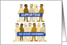 Supporting No Shave November Cartoon Men with Moustaches card