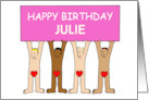 Cartoon Sexy Naked Men Happy Birthday to Personalize with Any Name card