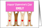 Cartoon Sexy Men Funny Valentine Message to Personalize Any Name card