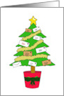 Happy Christmas Penpal Cartoon Christmas Tree Decorated with Mail card