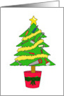 Handyman Happy Christmas Cartoon Tree with Tools Decorations card