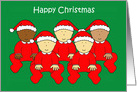 Happy Christmas to Neonatal Nurse, Cute Babies in Santa Outfits. card